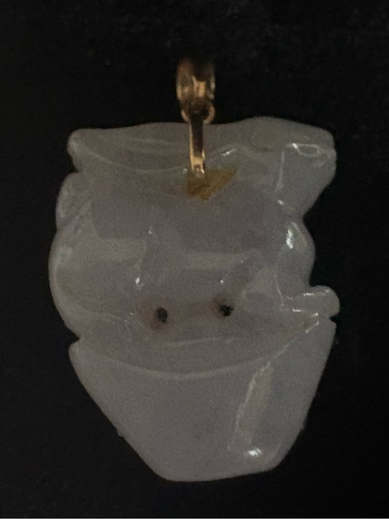 Jewelry - White Jade Cat Pendant Necklace Charm